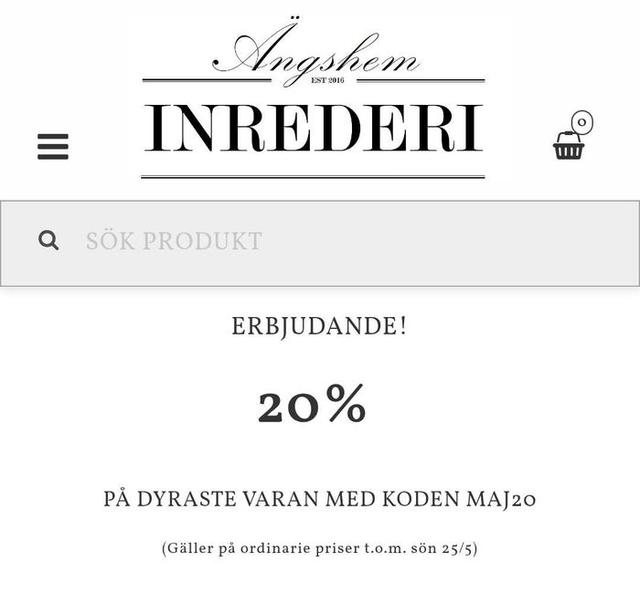 Ängshem inrederi 20 % rabatt på valfri vara