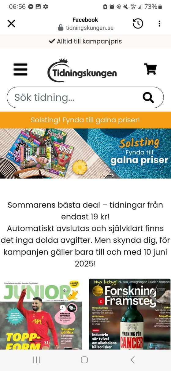Solsting: tidningar från 19 kr