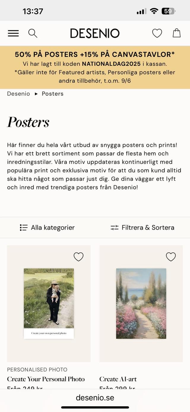 Posters 50% rabatt