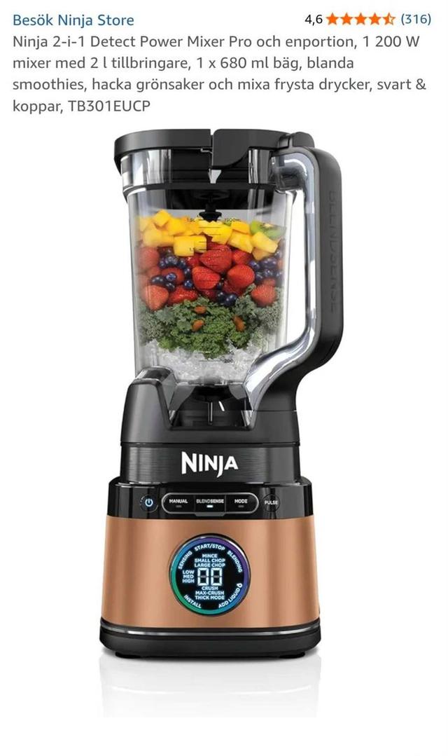 Ninja Power Mixer Pro 1200W 2-in-1 Blender Set