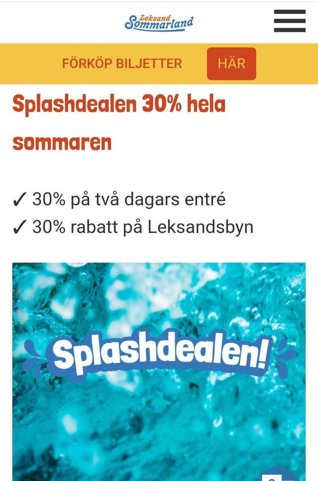 Leksand Sommarland: 30% Rabatt Hela Sommaren