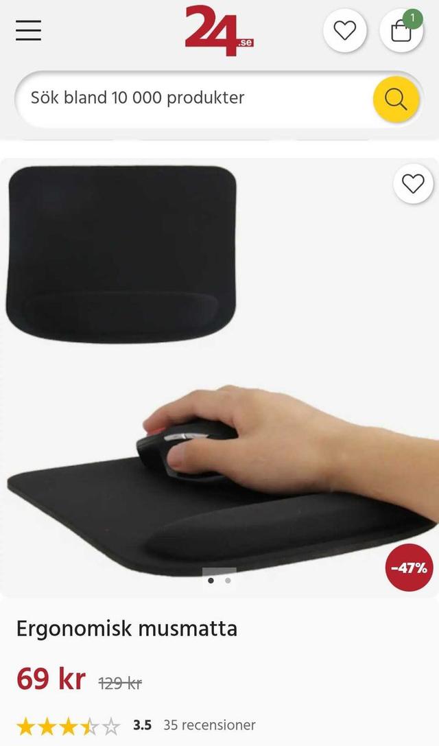 Ergonomisk Musmatta med Handledsstöd