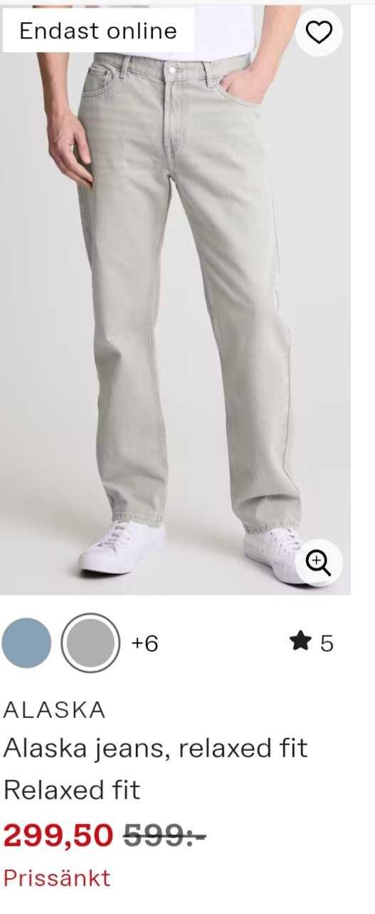 Herr Alaska Ljusgrå Relaxed Jeans
