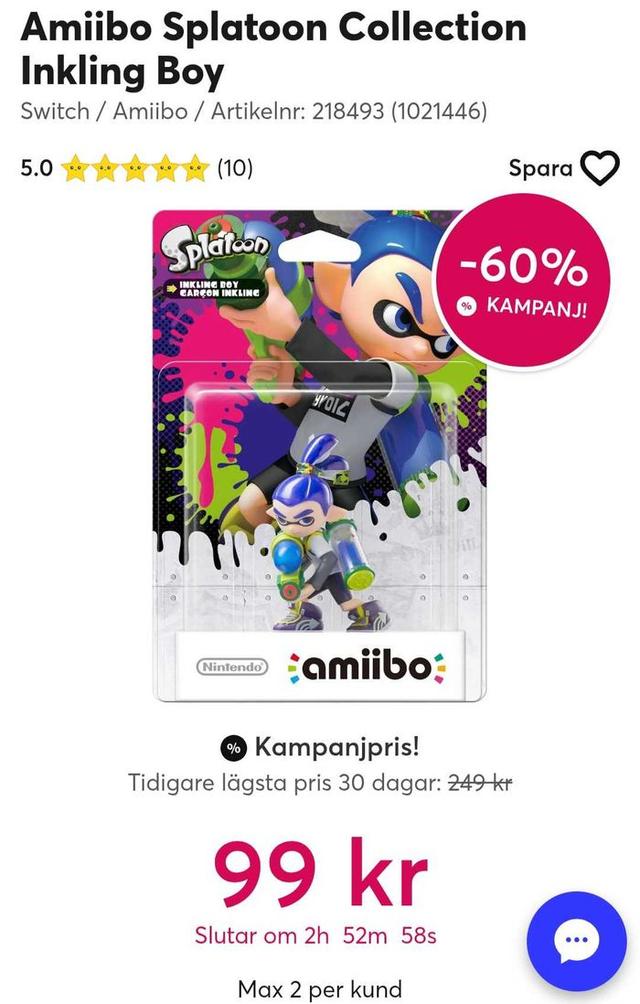 Nintendo Switch Splatoon Inkling Boy Amiibo