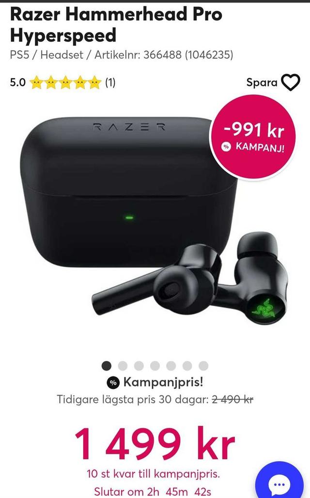 Razer Hammerhead Pro Hyperspeed for PS5