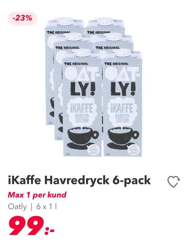 iKaffe Havredryck 6-pack, 6x1L Oatly