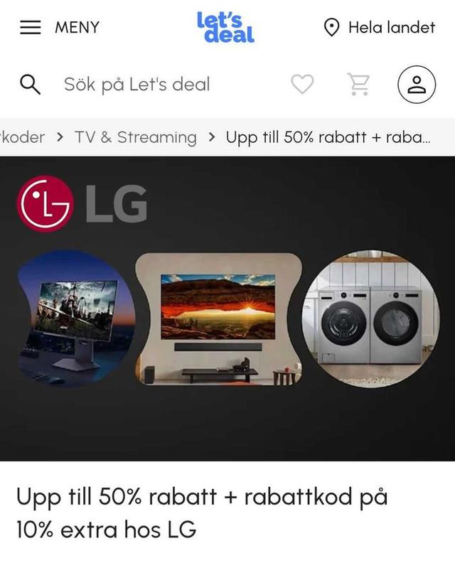 Spara Upp till 60% på LG-produkter