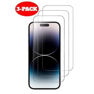3-Pack - iPhone 15 Pro Skärmskydd i härdat glas
