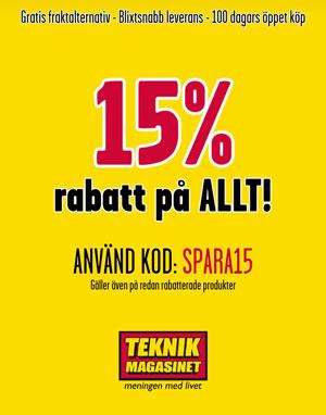 Teknikmagasinet - 15% rabatt på allt