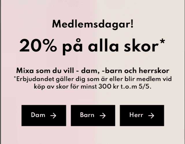 Medlemsdagar Din Sko - 20 % på alla skor