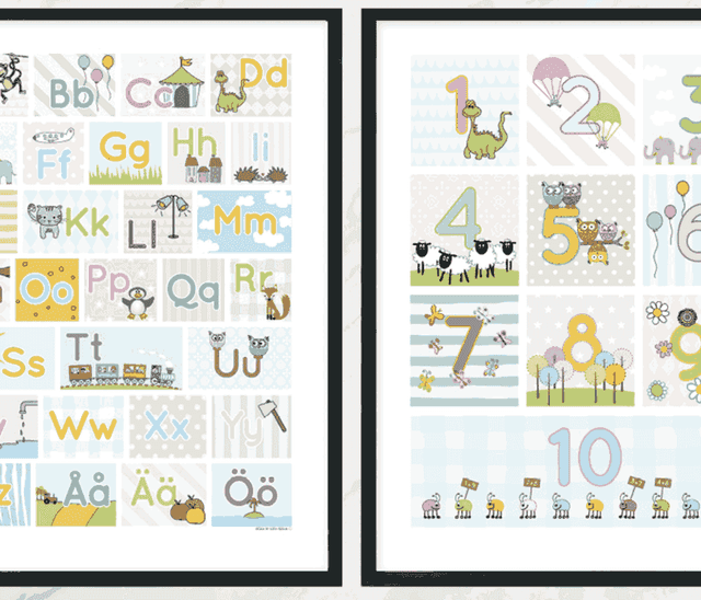 Bokstäver & siffror - Pedagogiska posters från barntavlor.se