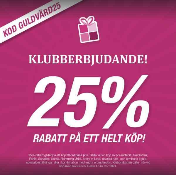 Klubberbjudande - 25 % på Guldfynd
