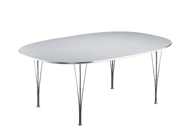 Bra pris på Fritz Hansen matbord B616-Fenix Vit Laminat/Krom - Stalands