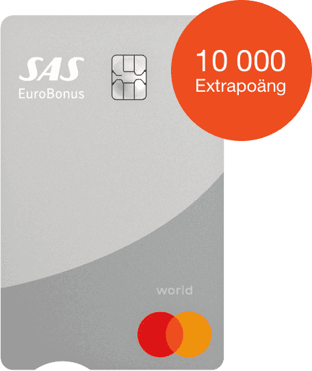 SAS Eurobonus Mastercard premium - lägre årsavgift + 10 000 Eurobonuspoäng