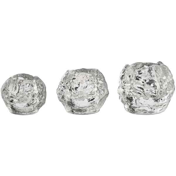 Snöboll Ljuslykta 3-pack S/M/L - Kosta Boda