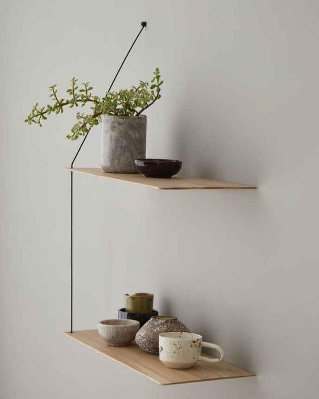 Woud Stedge hylla 80 cm - vitpigmenterad ek