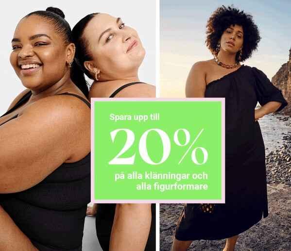 20 % rabatt på alla klänningar och shapewear hos Zizzi