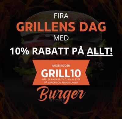 10% rabatt på allt hos Burgerstore