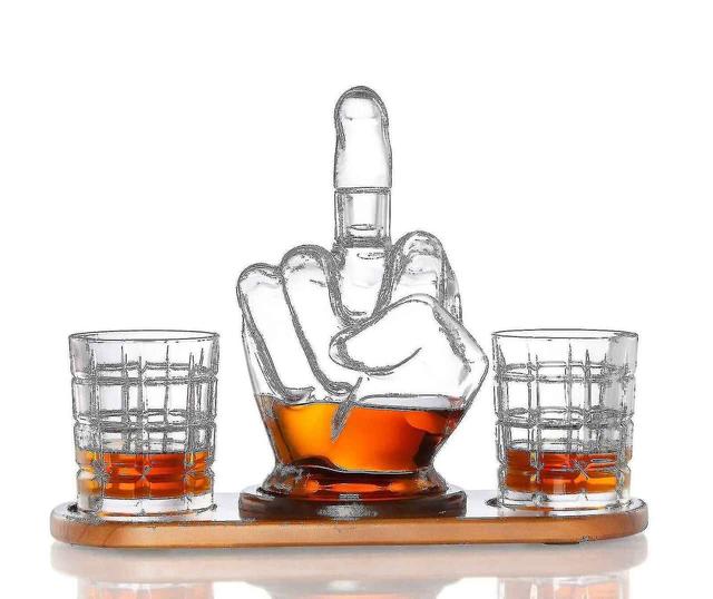 1000 ml långfinger kul whiskykaraff med whiskyglas set