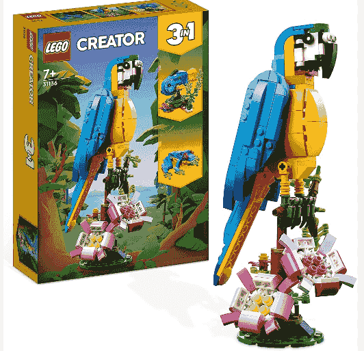 LEGO 31136 Creator Exotic Parrot Inspirational 3-in-1 Building Set - Amazon