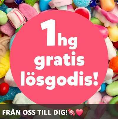 Hemmakväll - få 1 hg gratis lösgodis!