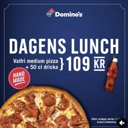 Dominos Pizza - lunch för 109 kr