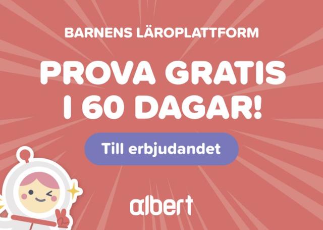 Testa Albert gratis i 2 månader