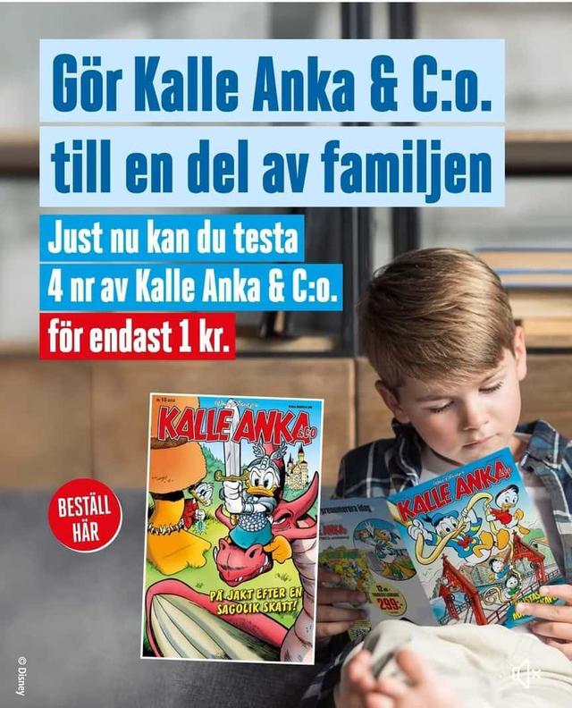 4 nr av Kalle Anka för 1 kr
