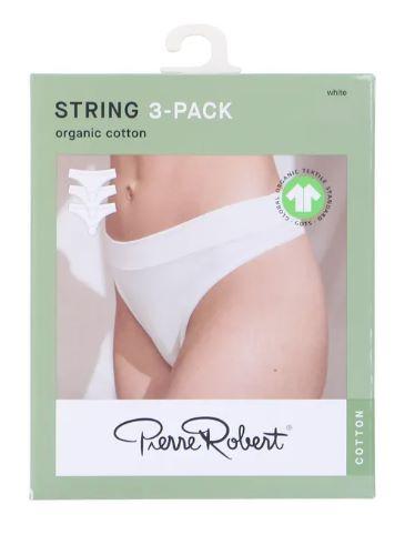 Pierre Robert vit stringtrosor bomull 3-pack L
