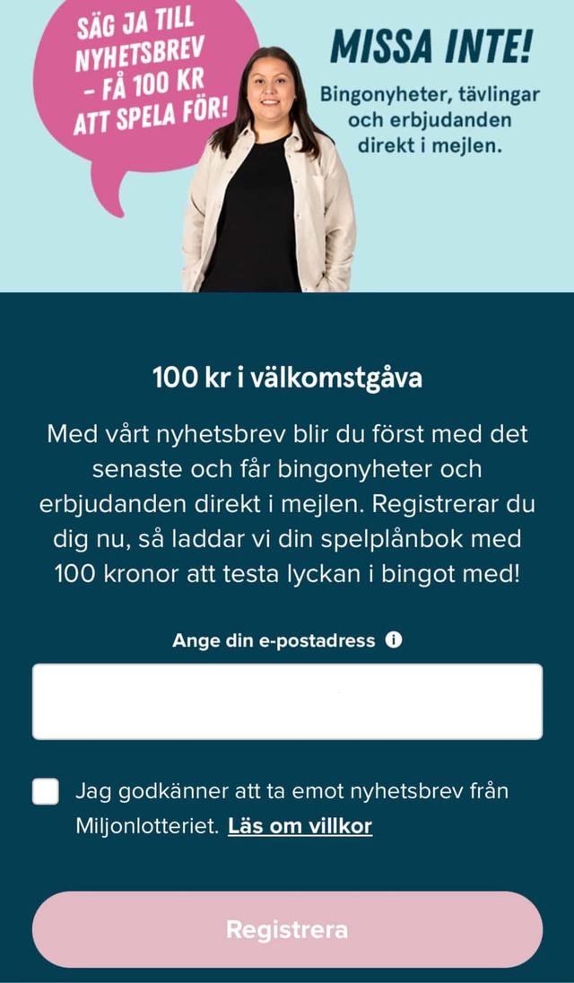 Få 100 kr att spela för helt gratis