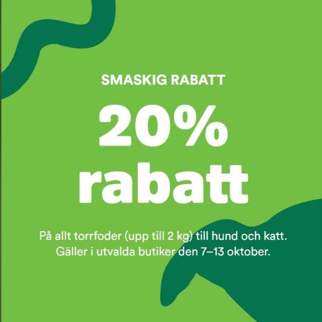 20% rabatt på torrfoder hund & katt - Arken Zoo