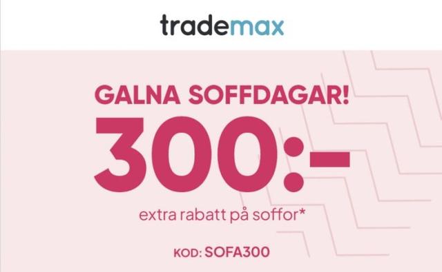 300 kr extra rabatt på soffor - Trademax
