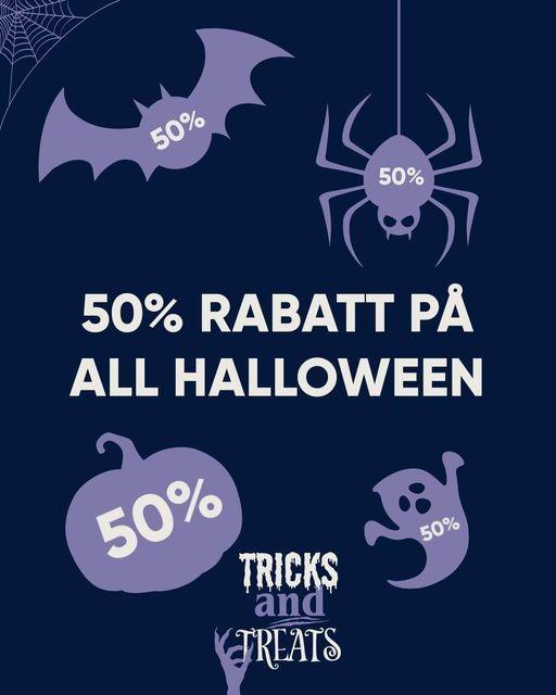 50 % rabatt på all Halloween