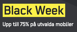 Black Week hos Halebop med upp till 75 % rabatt