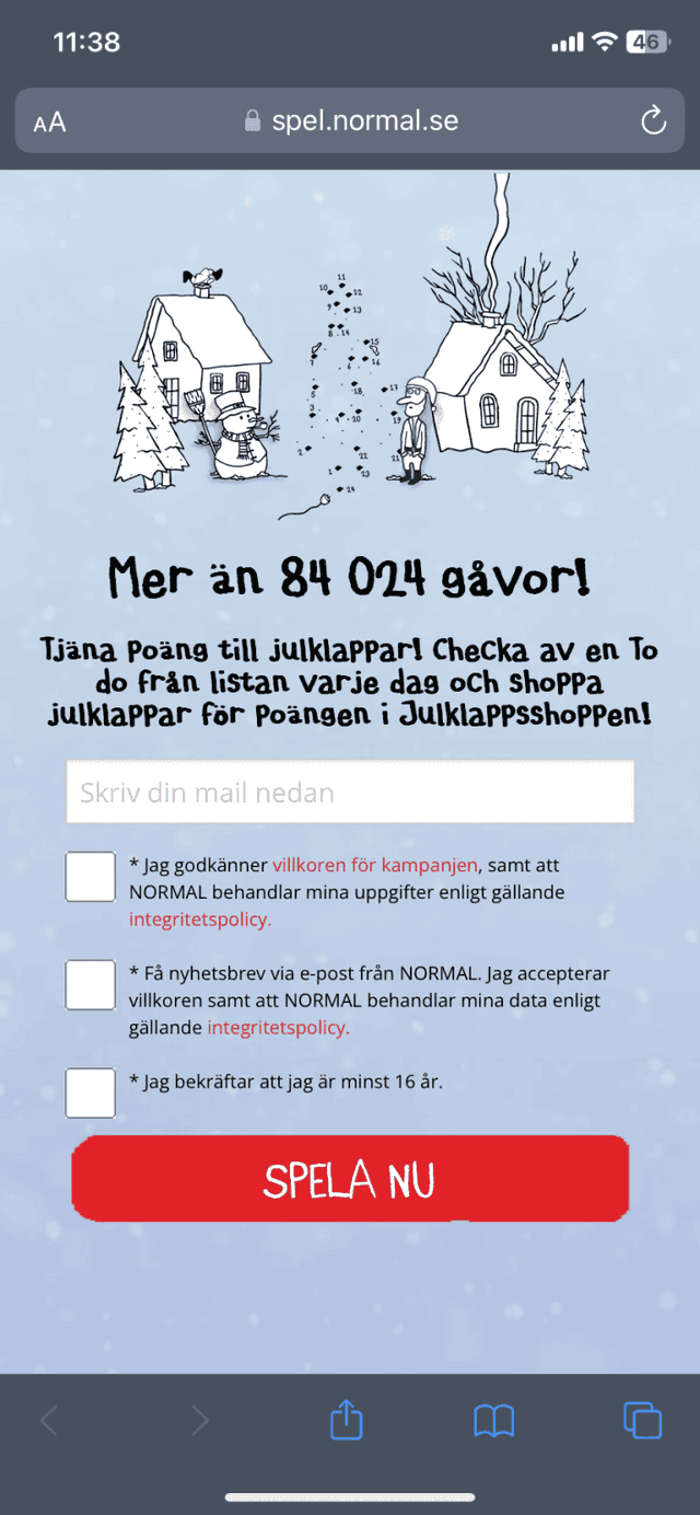 Normal - tjäna poäng för julklappsköp