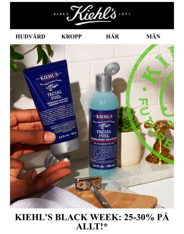 25-30% rabatt hos Kiehls.se