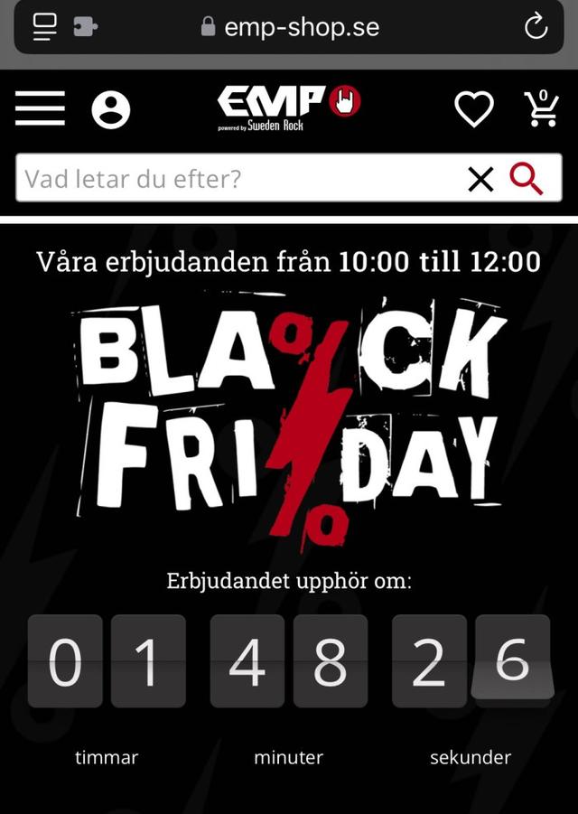 Black friday på EMP - spara stort på kläder