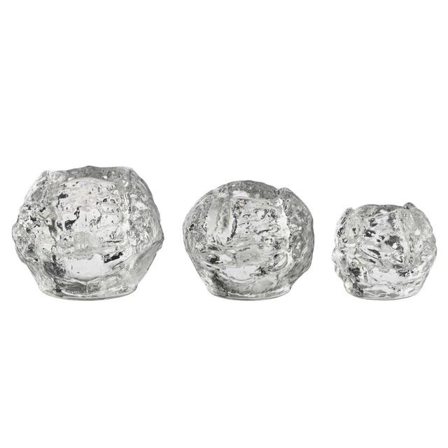Kosta Boda Snowball Tealight Holders, Set of 3