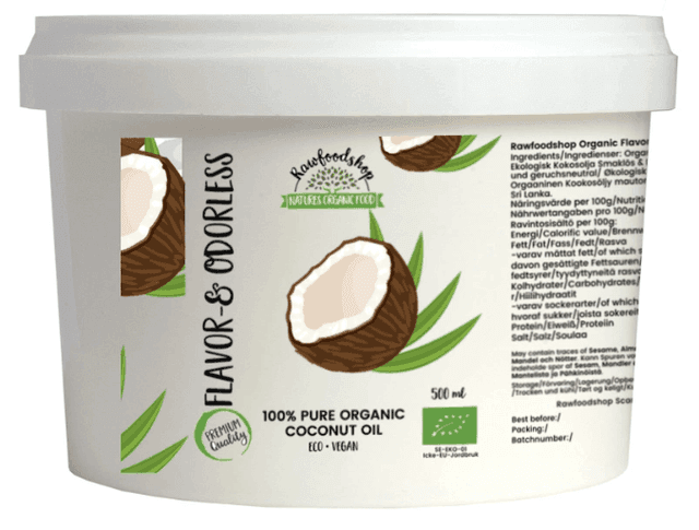 Rawfoodshop Kokosolja smak- och doftfri 500 ml