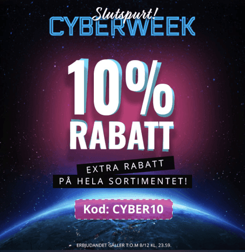 10 % extra rabatt på hela sortimentet hos Sportkost