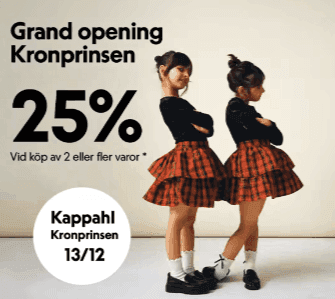 13/12: 25 % rabatt på Kappahl Kronprinsen i Malmö