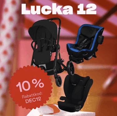 Lucka 12: 10 % på barnvagnar och bilstolar hos Jollyroom