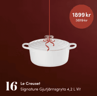 Lucka 16: Le Creuset 24 gjutjärnsgryta 4.2L hos Cervera