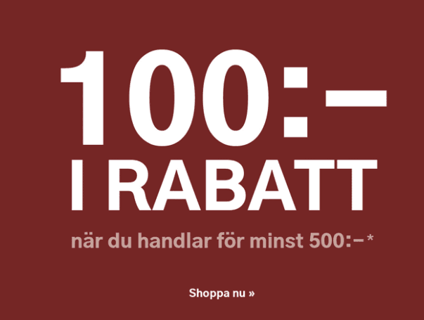 100 kr rabatt när du handlar för minst 500 kr hos Kitch´n
