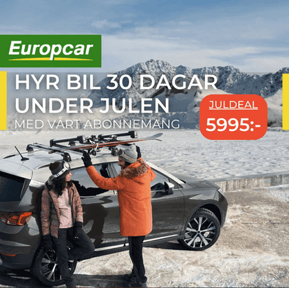 Hyr en bil 30 dagar under julen hos Europcar