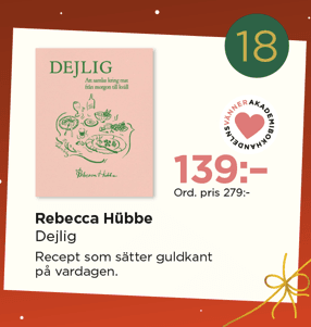 Lucka 18: Dejlig av Rebecca Hübbe hos Akademibokhandeln