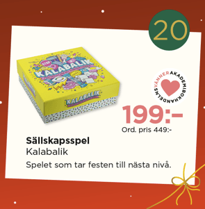 Lucka 20: Spelet Kalabalik för 199 kr hos Akademibokhandeln