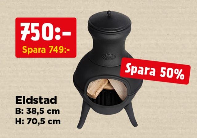 Jem & Fix - 50% på Eldstad Huelva i gjutjärn