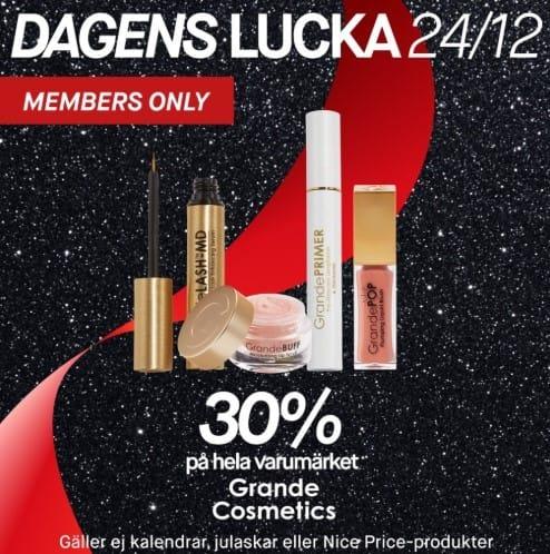 Lucka 24 - 30% på Grande Cosmetics