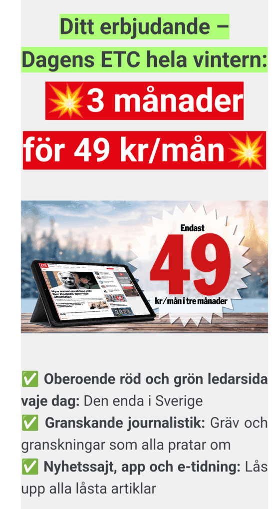 Dagens ETC hela vintern:💥3 månader för 49 kr/mån💥